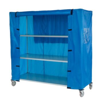 Nexel®Galvanized Steel Linen Cart with Nylon Cover, 4 Shelves, 60"L X 18"W X 80"H