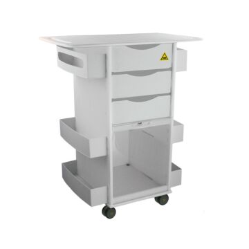 Core Supply and Procedure Cart with Extended Top with Sliding Door