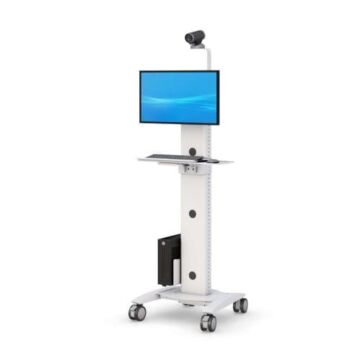 Mobile Compact Corner Telemedicine Computer Cart          