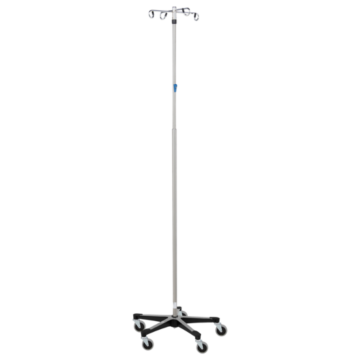 Blickman 4 Hook Stainless Steel IV Stand (5 Legs)