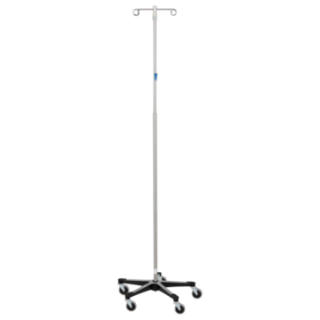 Blickman 2 Hook Stainless Steel IV Stand (5 Legs)