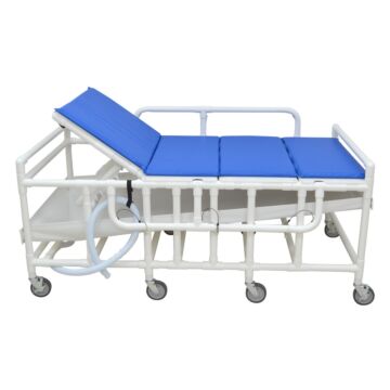 Oversized Bariatric Shower Gurney with Canvas Drain Pan and Sectional Padding