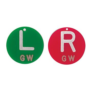 Round Polycarbonate Left and Right Marker Set - Optional Initials