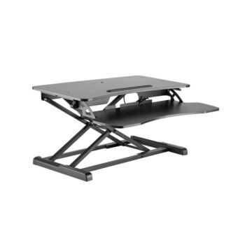 Desk Top Pneumatic Sit/Stand Riser and Keyboard Tray (31.5” wide)  