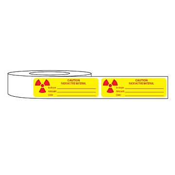 Caution Radioactive Material Isotope/Amount/Date Labels