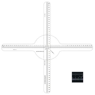 400mm '0' Center Radiopaque Light Field Centering Ruler Set