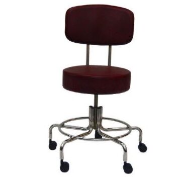 MRI Non-Magnetic Adjustable Stool with backrest & Casters (16 - 22 in.)