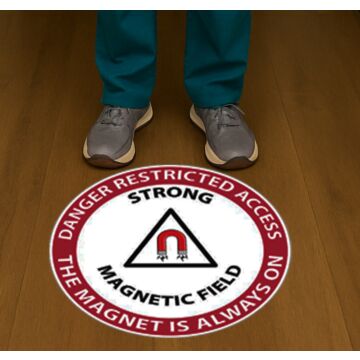 17” Round MRI Danger Restricted Access Floor Sticker