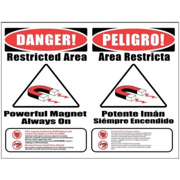 MRI Warning Wall Sign - "Items Not allowed in MRI Room"