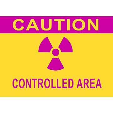 Caution Controlled Area Sign 14 x 10