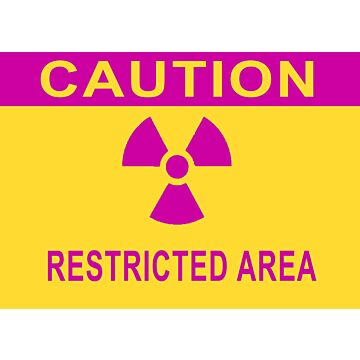 Caution Restricted Area Sign 14 x 10