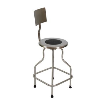 Stainless Steel Revolving Stool with Backrest