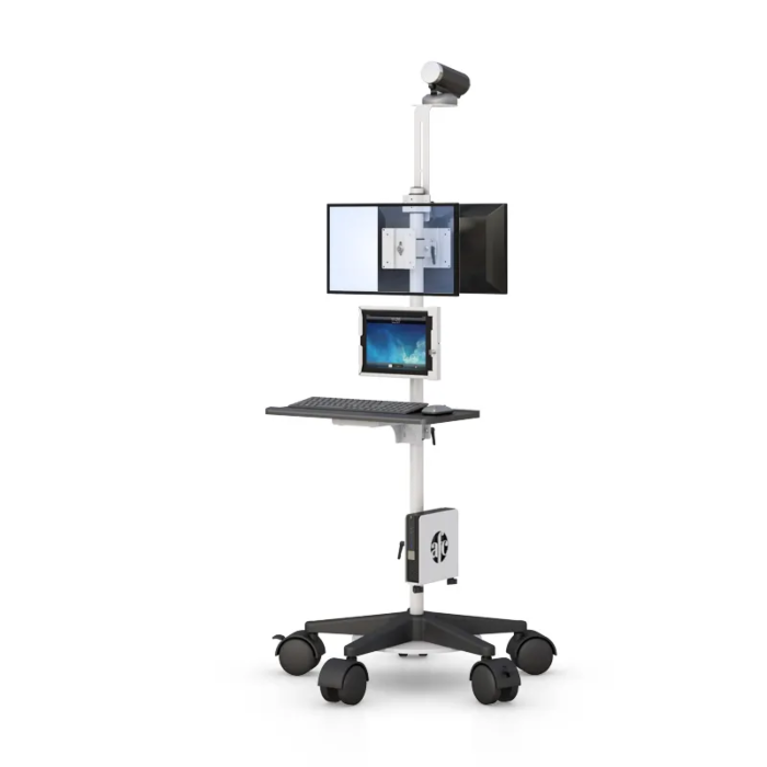 Mobile Medical Tablet Cart with Keyboard and Camera Mount