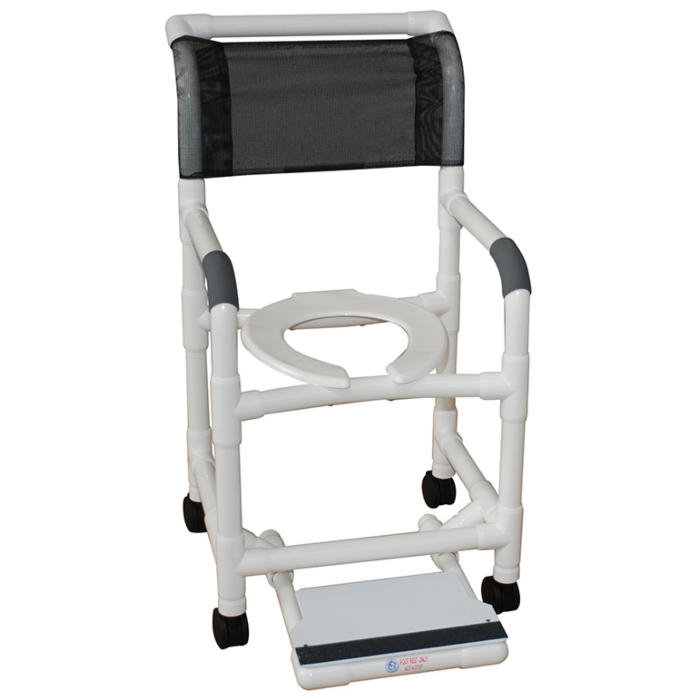 Buy Deluxe PVC Shower Chair with Sliding Footrest (18" Width) for only
