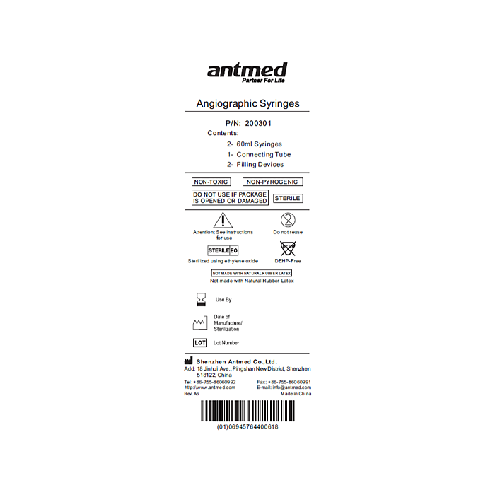 Contrast Syringe for Mallinckrodt (For Optistar Elite &amp; Optistar LE)