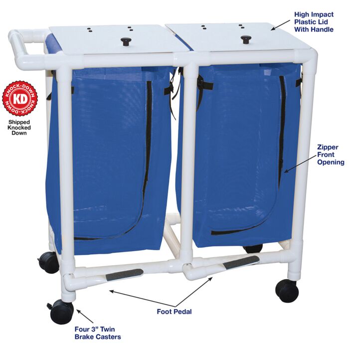 Double Bag PVC Hamper w/ Optional Foot Pedal