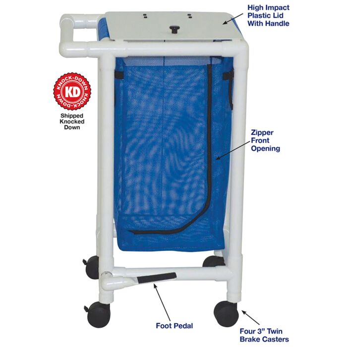 Single Bag PVC Hamper w/ Optional Foot Pedal