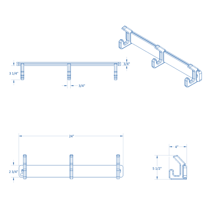24” Adjustable Surgical Helmet Rack