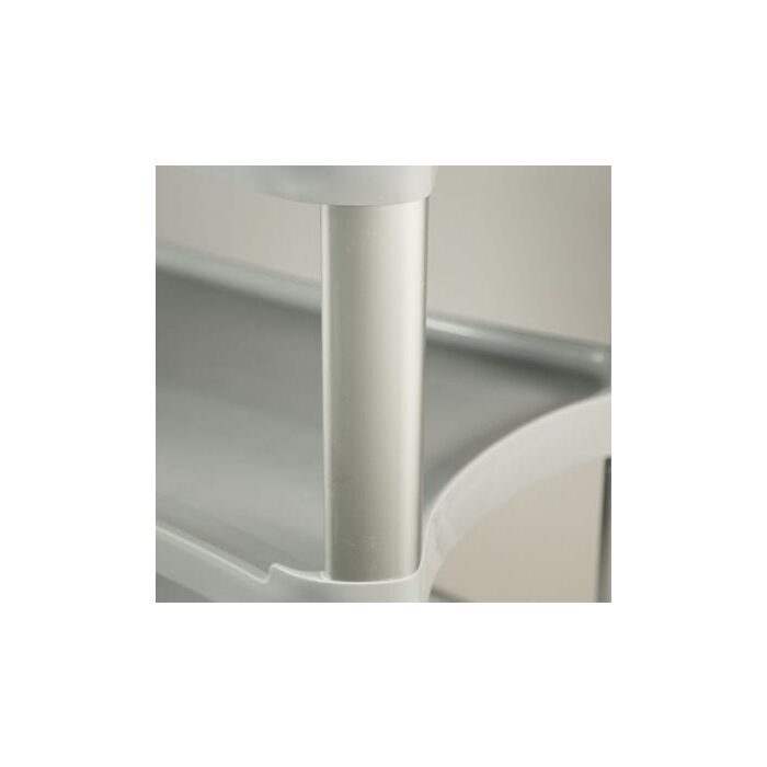 500 lb Capacity Three Shelf Plastic Utility Cart with Dual Handle