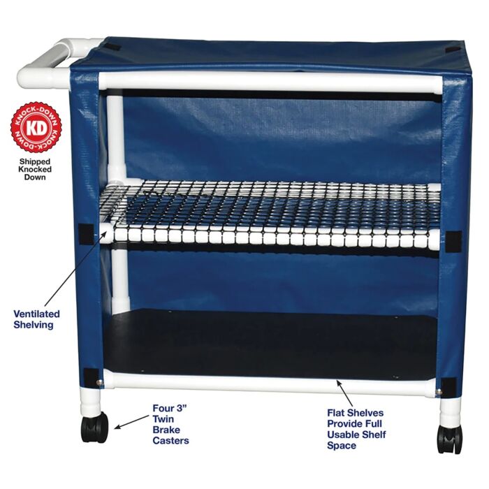 2-Shelf Mini-Linen Cart with One Ventilated Shelf