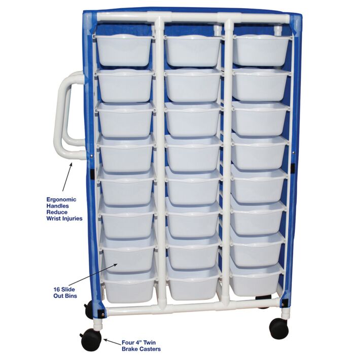 Specialty PVC Cart with Storage Bins (24 Bins)