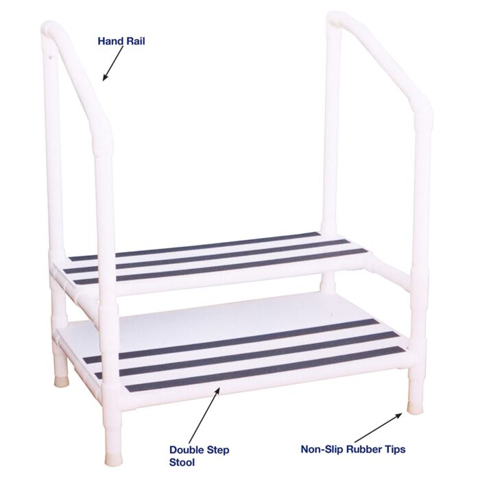 2 step stool with handrail