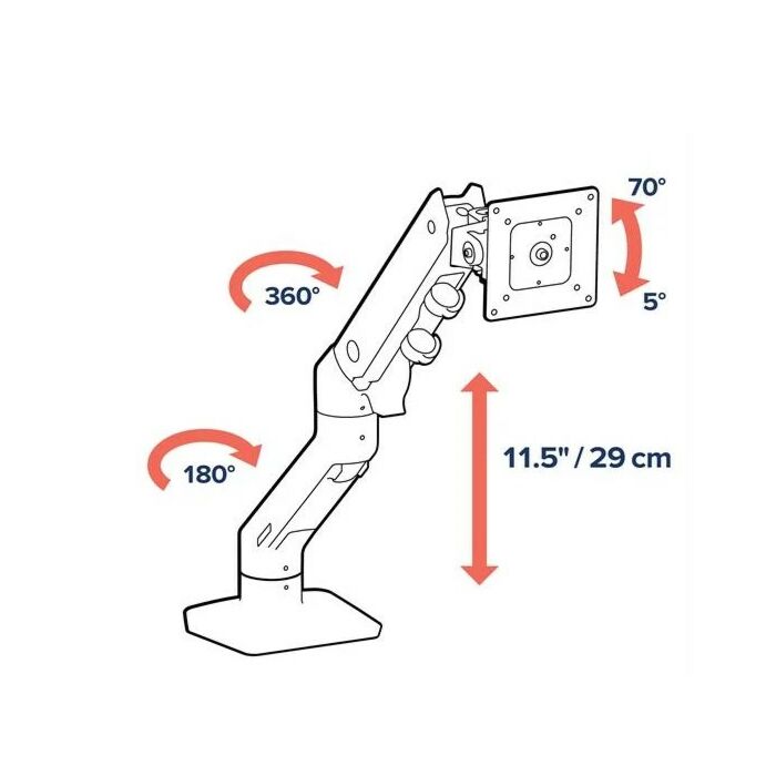 HX Desk Monitor Arm – Holds up to 42 lb Monitors