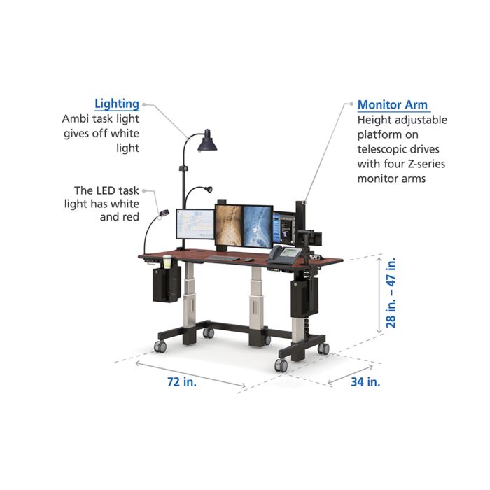 Sit Stand Desk for Imaging Center - 72" x 34"