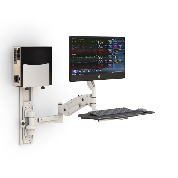 Wall Mounted Medical Computer Workstation