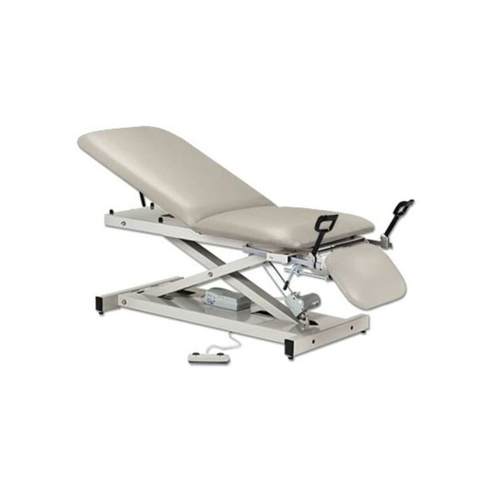 Open Base Power Table with Adjustable Backrest, Footrest and Stirrups