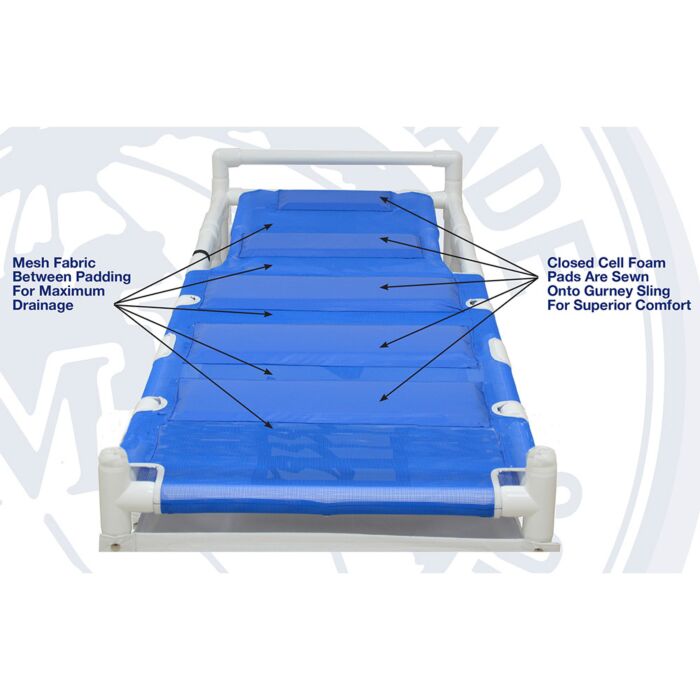 PVC Shower Gurney (450 lb Capacity)