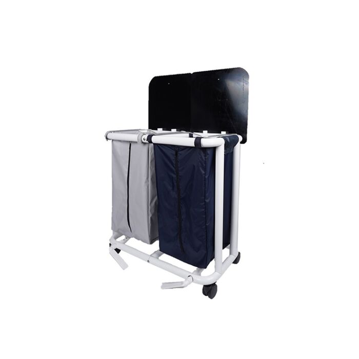 Deluxe New Era Large Double Hamper with zipper opening bag and foot pedal