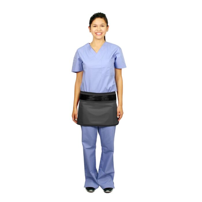 値下げ★HERFEE APRON OP White Waist Server Half Apron with 3 Zipper Pockets for