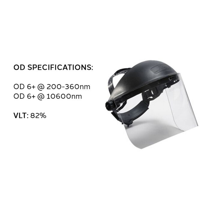 Laser Safety Face Shield for UV and CO2