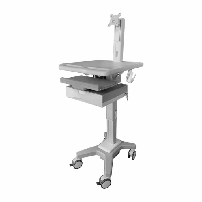 Light Pedestal Medical Cart with Monitor Mount