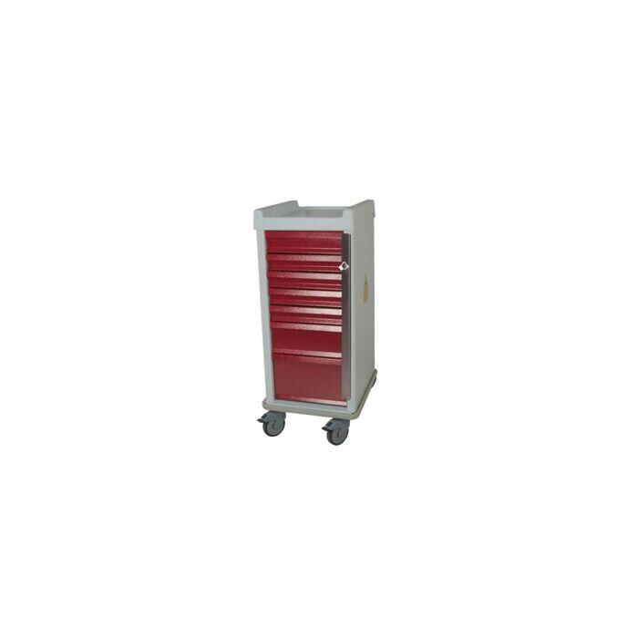 MR-Conditional Narrow Seven Drawer Emergency Cart Breakaway Lock Standard Package