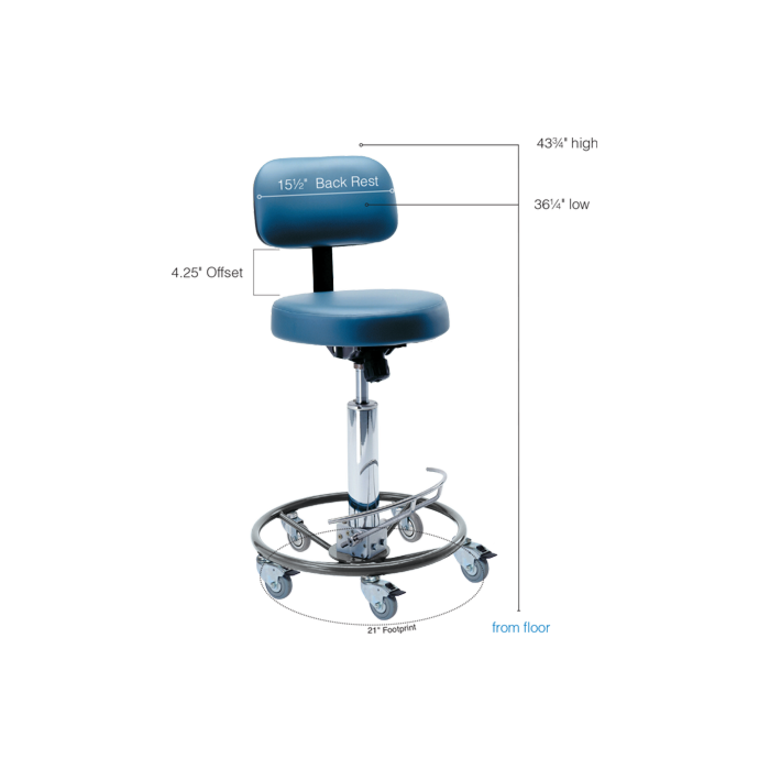 Hydraulic Foot-Operated Surgeon Chair with Backrest