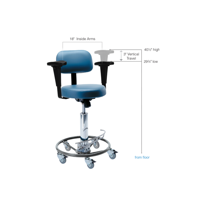 Hydraulic Foot-Operated Surgeon Chair with Backrest