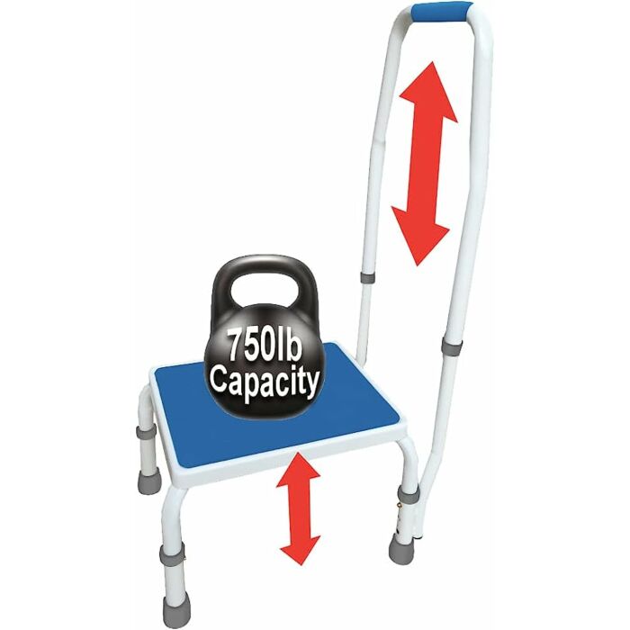 Adjusta-Step Height Adjustable Step Stool with Handle