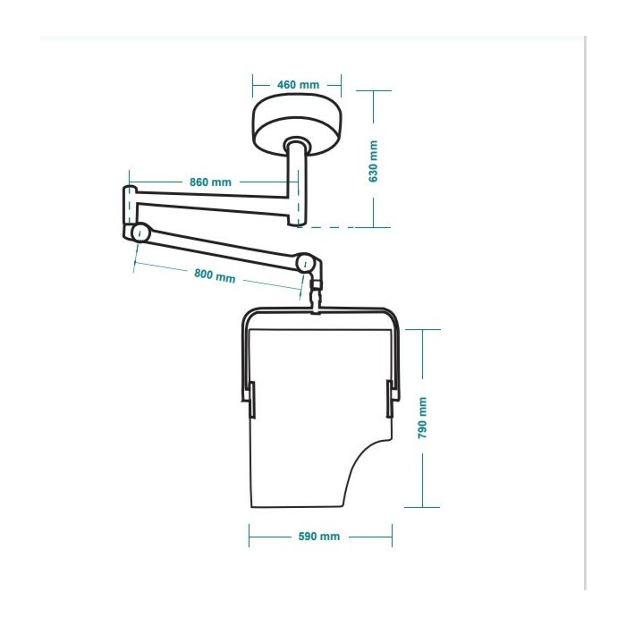 Ceiling Mounted Overhead Lead Acrylic Barrier with Torso Cutout