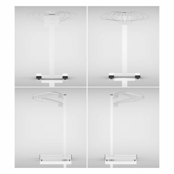 Mobile Multiple Apron Hanger with 10 Swing Arms