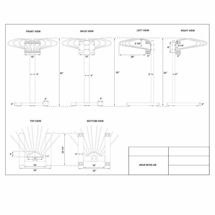 Mobile Multiple Apron Hanger with 10 Swing Arms