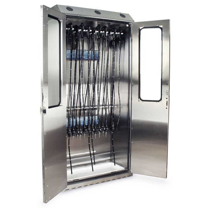 SureDry High Volume 16 Scope Cabinet with Dri-Scope Aid, Stainless, Key Lock