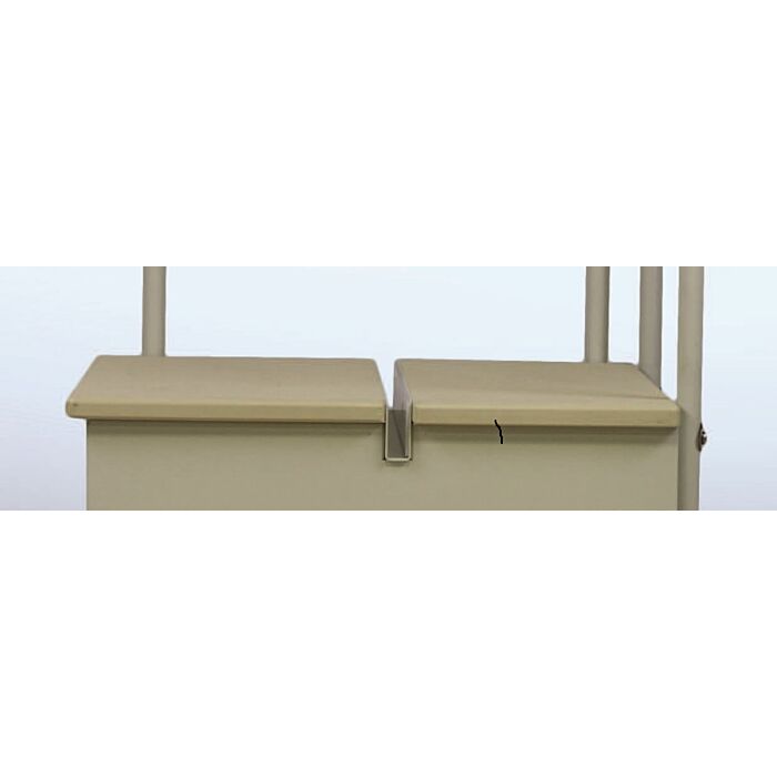 Lateral View 2 Step Weight Bearing Platform Footstool, Unassembled 