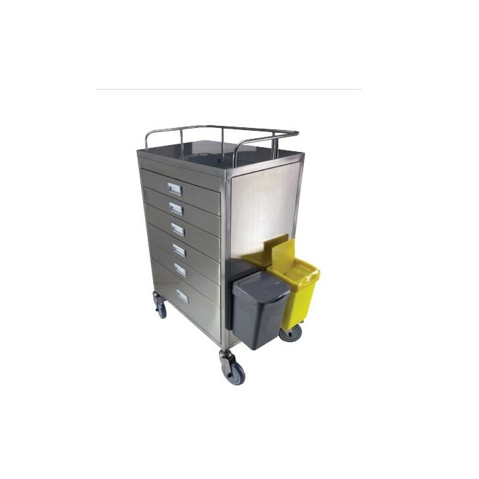 6 Drawer Stainless Steel MRI Emergency Cart