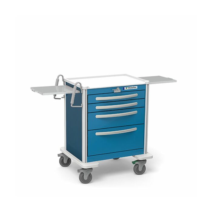 4-Drawer Short Emergency Cart - Aluminum