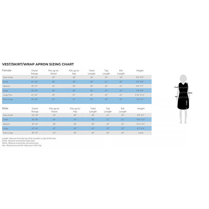 Zipper Vest with Optional Skirt Lead Apron