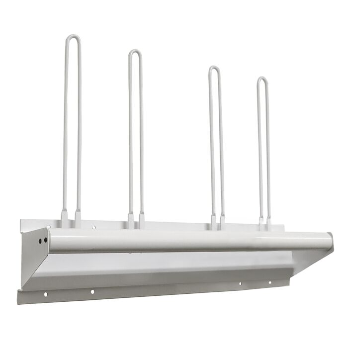 Wall Mounted Steel Apron Rack, Towel Bar Style, with Four Glove Holders