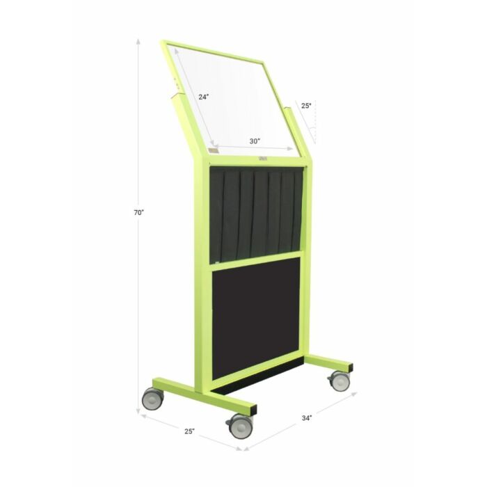 Tilted Mobile Barrier with Reach Through Curtain