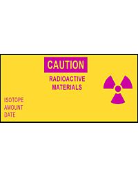 Caution Radioactive Material - 500 per roll